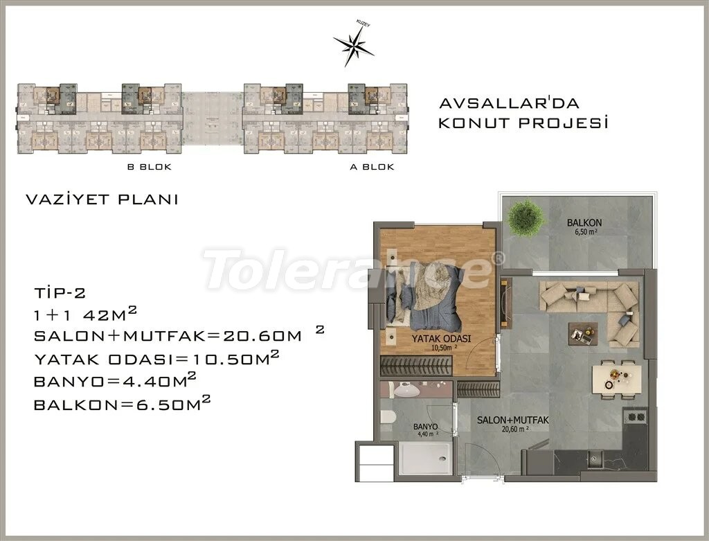 Квартира от застройщика в Авсаларе, Аланья вид на море с бассейном в рассрочку: купить недвижимость в Турции - 22077