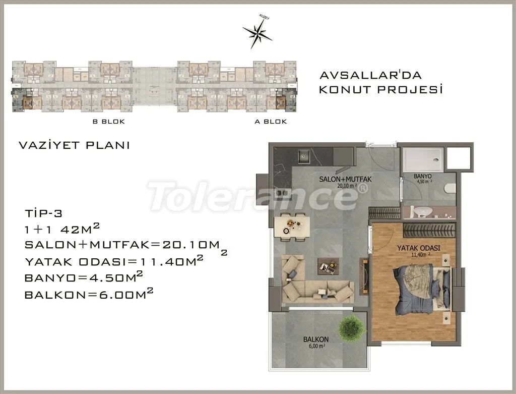 Квартира от застройщика в Авсаларе, Аланья вид на море с бассейном в рассрочку: купить недвижимость в Турции - 22078