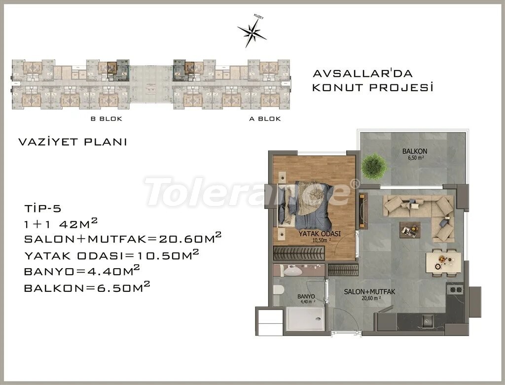 Квартира от застройщика в Авсаларе, Аланья вид на море с бассейном в рассрочку: купить недвижимость в Турции - 22080