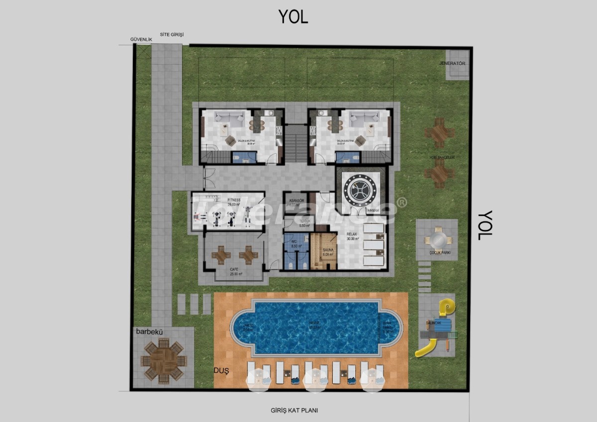 Квартира в Авсаларе, Аланья с бассейном: купить недвижимость в Турции - 34470