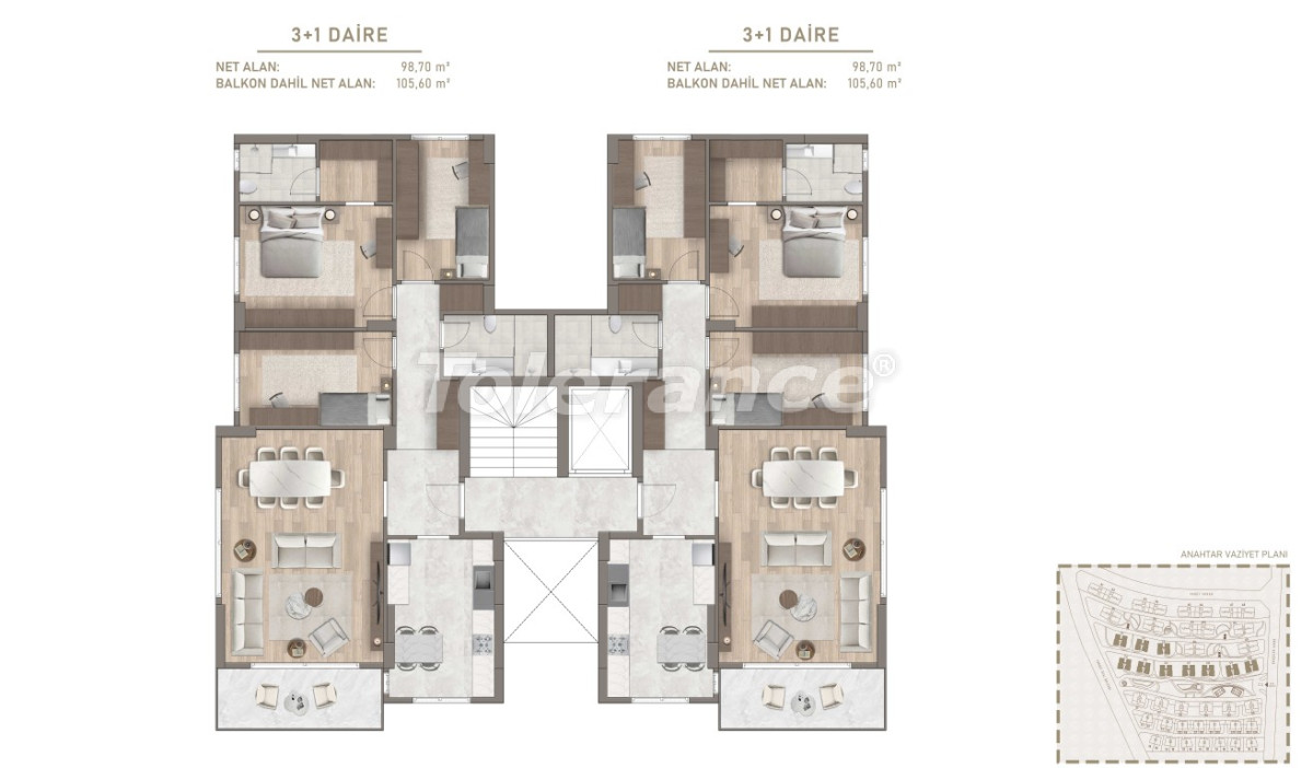 Квартира от застройщика в Бахчешехир, Стамбул в рассрочку: купить недвижимость в Турции - 133603