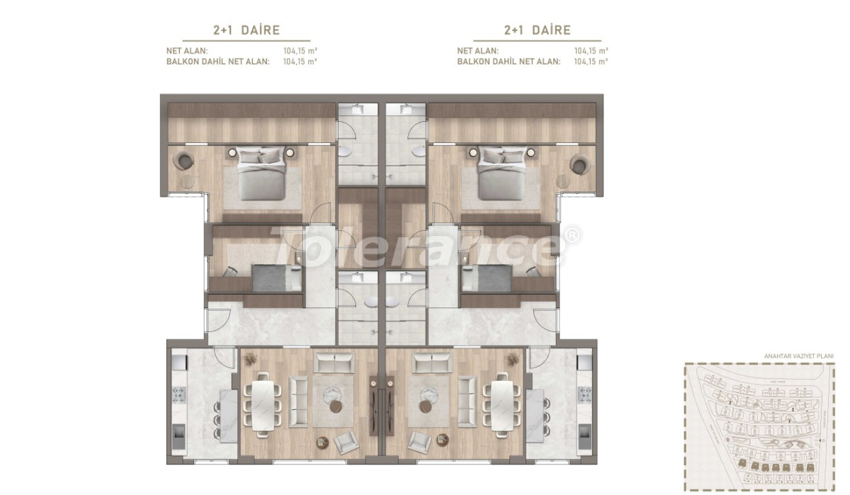 Квартира от застройщика в Бахчешехир, Стамбул в рассрочку: купить недвижимость в Турции - 133607
