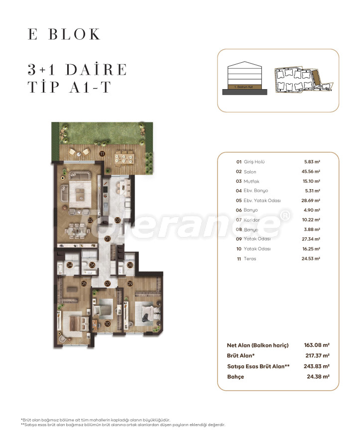 Квартира от застройщика в Бакыркёй, Стамбул с бассейном в рассрочку: купить недвижимость в Турции - 131381