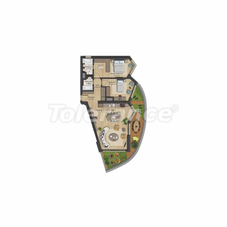 Квартира от застройщика в Бакыркёй, Стамбул вид на море с бассейном в рассрочку: купить недвижимость в Турции - 131473