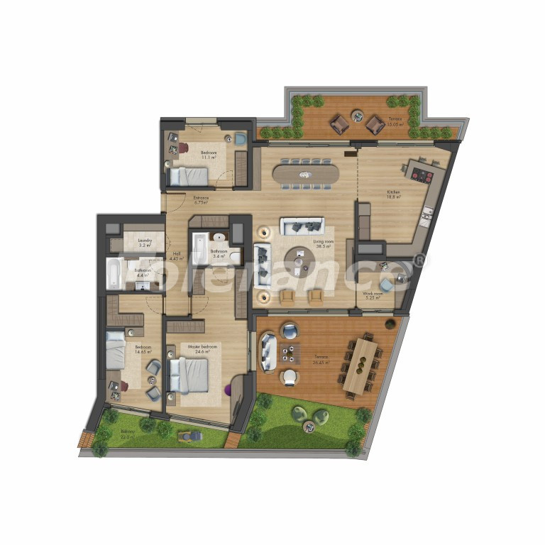 Квартира от застройщика в Бакыркёй, Стамбул вид на море с бассейном в рассрочку: купить недвижимость в Турции - 131476