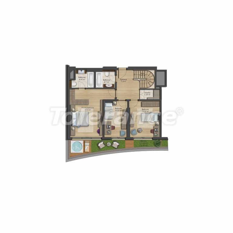 Квартира от застройщика в Бакыркёй, Стамбул вид на море с бассейном в рассрочку: купить недвижимость в Турции - 131479