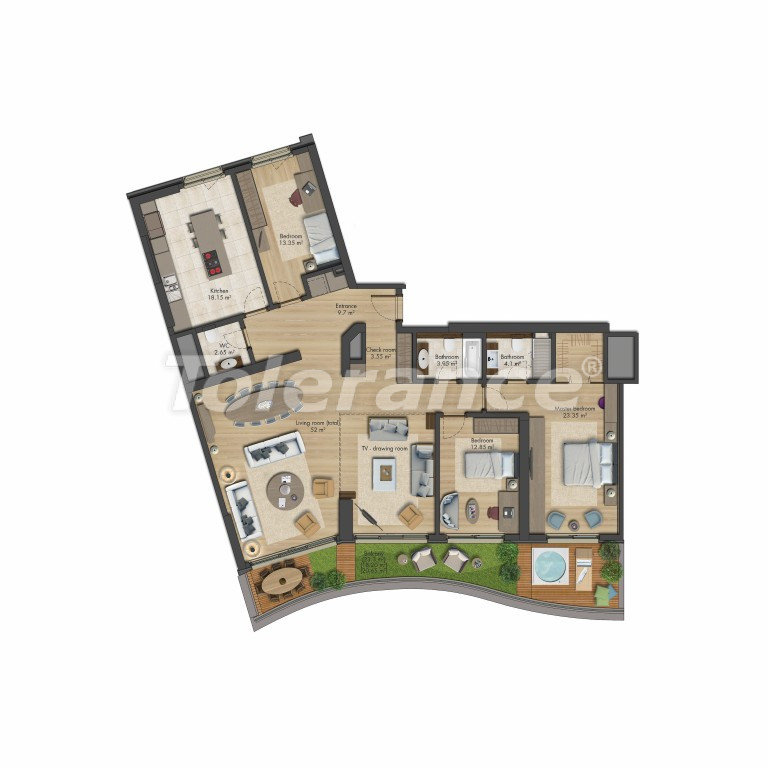 Квартира от застройщика в Бакыркёй, Стамбул вид на море с бассейном в рассрочку: купить недвижимость в Турции - 131483