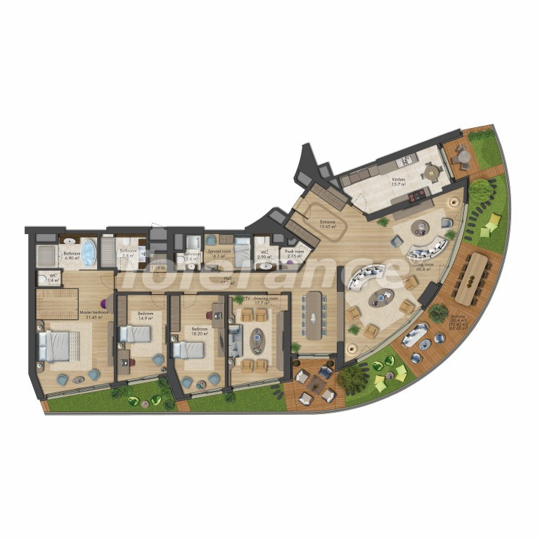 Квартира от застройщика в Бакыркёй, Стамбул вид на море с бассейном в рассрочку: купить недвижимость в Турции - 131485