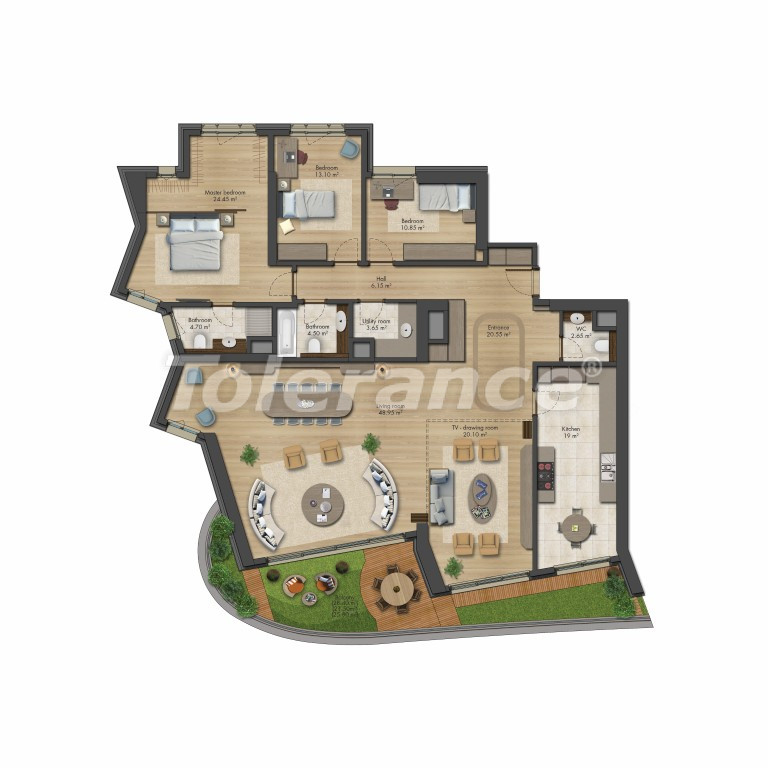 Квартира от застройщика в Бакыркёй, Стамбул вид на море с бассейном в рассрочку: купить недвижимость в Турции - 131486