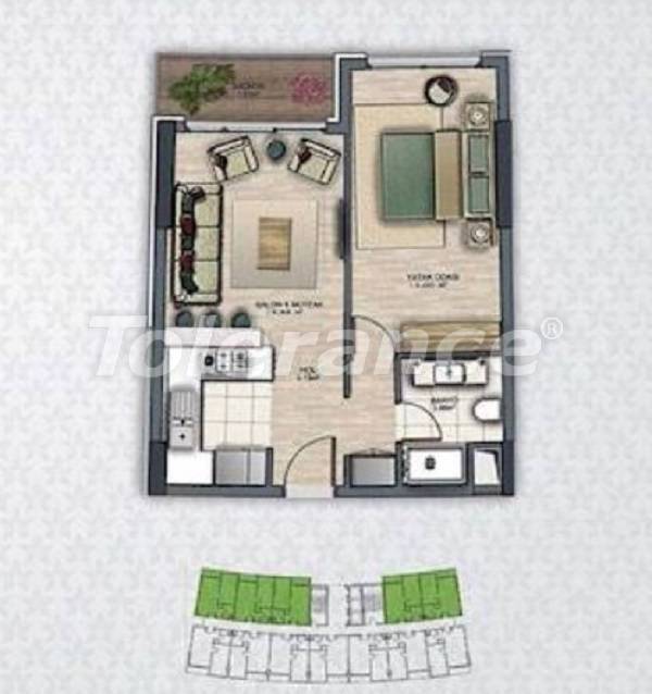 Квартира в Бейликдюзю, Стамбул с бассейном в рассрочку: купить недвижимость в Турции - 27409