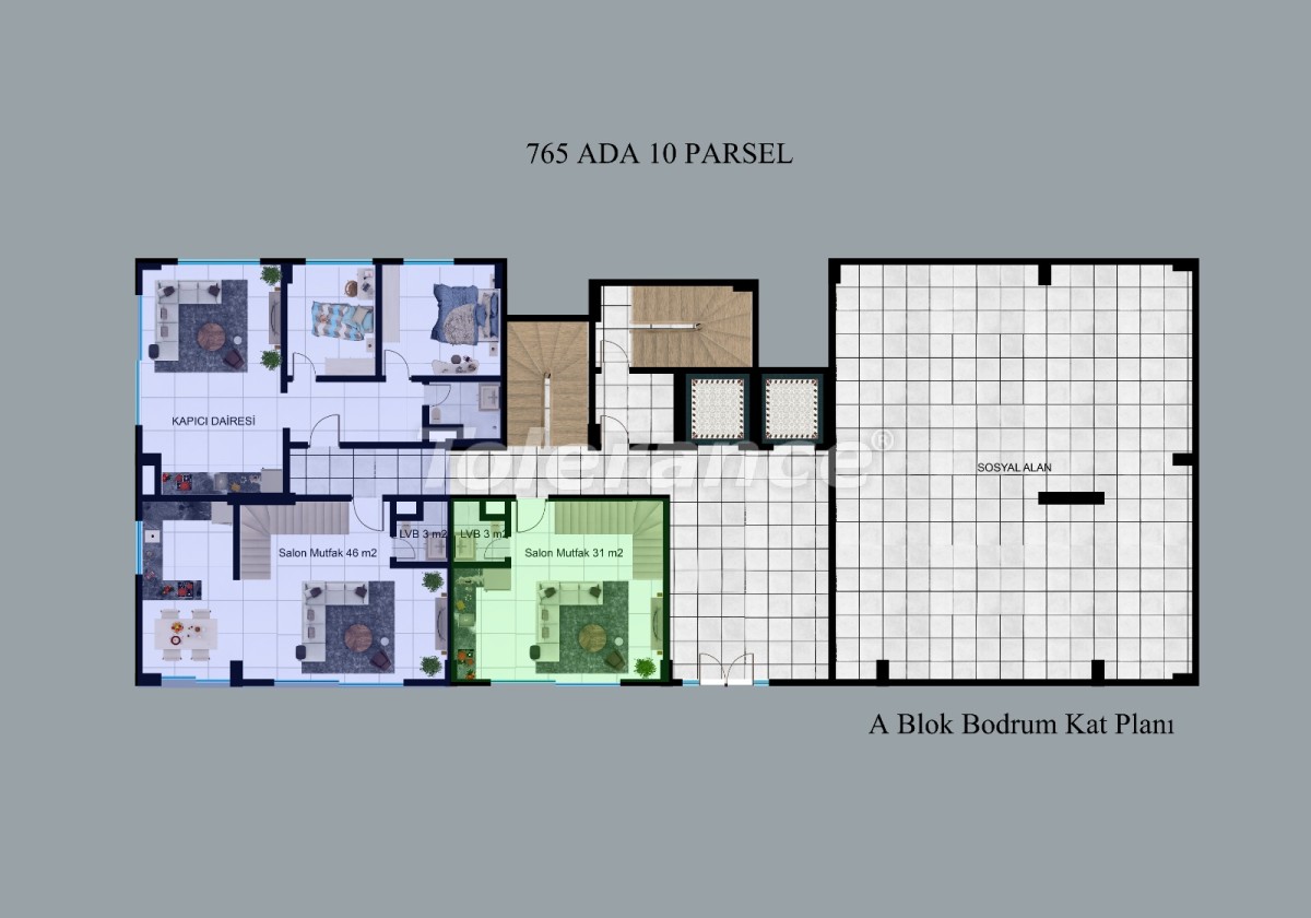 Квартира от застройщика в Центре, Аланья с бассейном: купить недвижимость в Турции - 51184