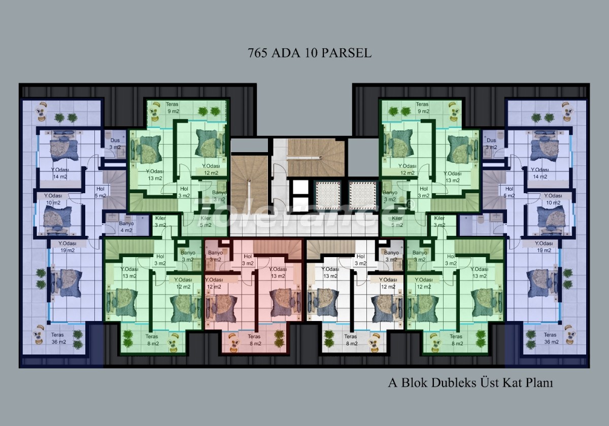 Квартира от застройщика в Центре, Аланья с бассейном: купить недвижимость в Турции - 51185