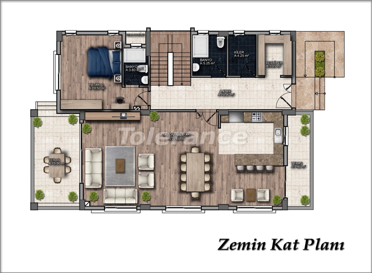 Квартира в Дошемеалты, Анталия с бассейном: купить недвижимость в Турции - 33605