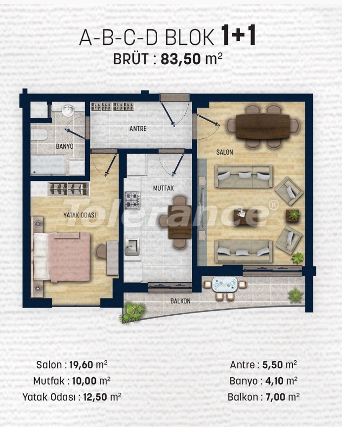 Квартира в Дошемеалты, Анталия с бассейном: купить недвижимость в Турции - 42275