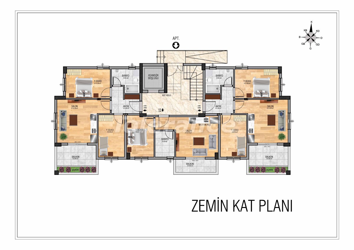 Квартира от застройщика в Дошемеалты, Анталия с бассейном: купить недвижимость в Турции - 57394
