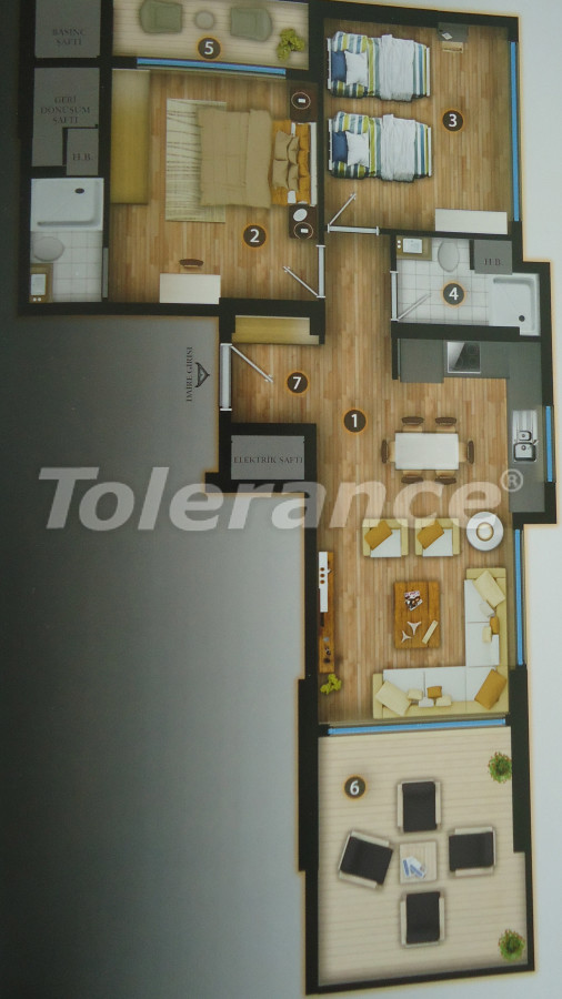 Квартира в Эрдемли, Мерсин с бассейном: купить недвижимость в Турции - 34970