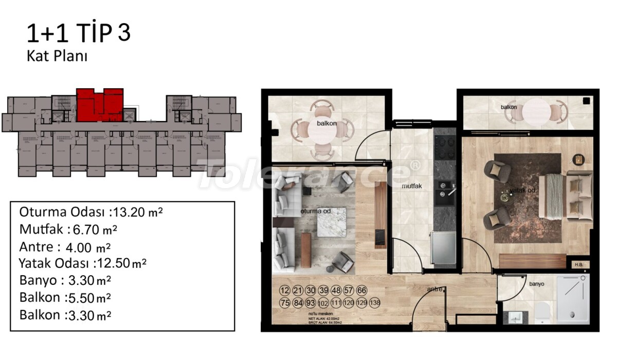 Квартира от застройщика в Эрдемли, Мерсин вид на море с бассейном в рассрочку: купить недвижимость в Турции - 61711