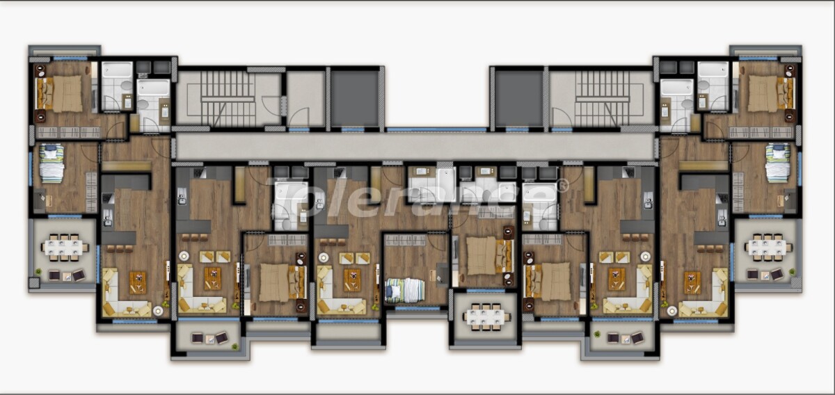 Квартира от застройщика в Эрдемли, Мерсин вид на море с бассейном: купить недвижимость в Турции - 62428