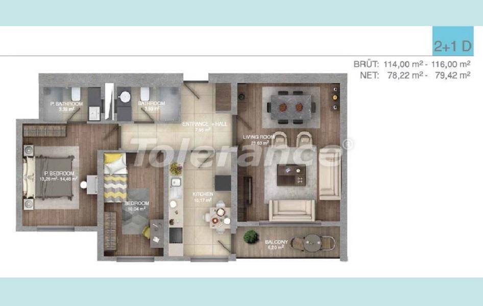 Квартира в Эсеньюрт, Стамбул с бассейном в рассрочку: купить недвижимость в Турции - 27099