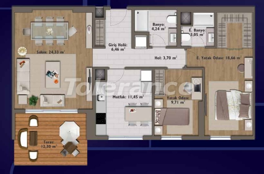Квартира от застройщика в Гюнешли, Стамбул с бассейном: купить недвижимость в Турции - 14314