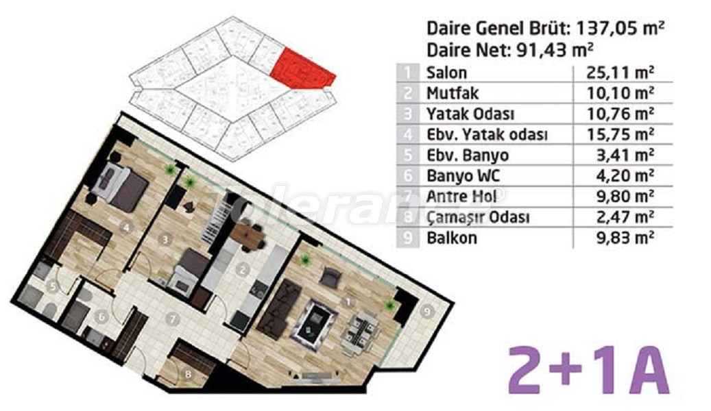 Квартира от застройщика в Кадыкёе, Стамбул вид на море с бассейном: купить недвижимость в Турции - 67550