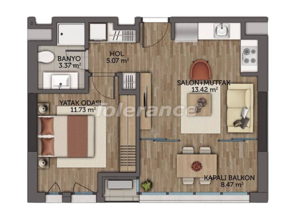 Квартира от застройщика в Кягытхане, Стамбул с бассейном: купить недвижимость в Турции - 23130