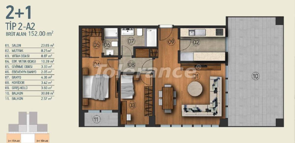 Квартира от застройщика в Кягытхане, Стамбул с бассейном: купить недвижимость в Турции - 26952