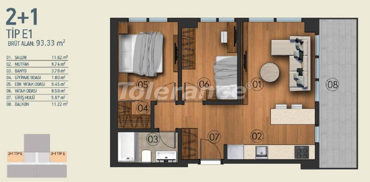 Квартира от застройщика в Кягытхане, Стамбул с бассейном: купить недвижимость в Турции - 26956