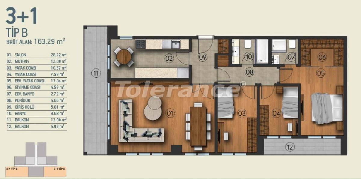 Квартира от застройщика в Кягытхане, Стамбул с бассейном: купить недвижимость в Турции - 26958