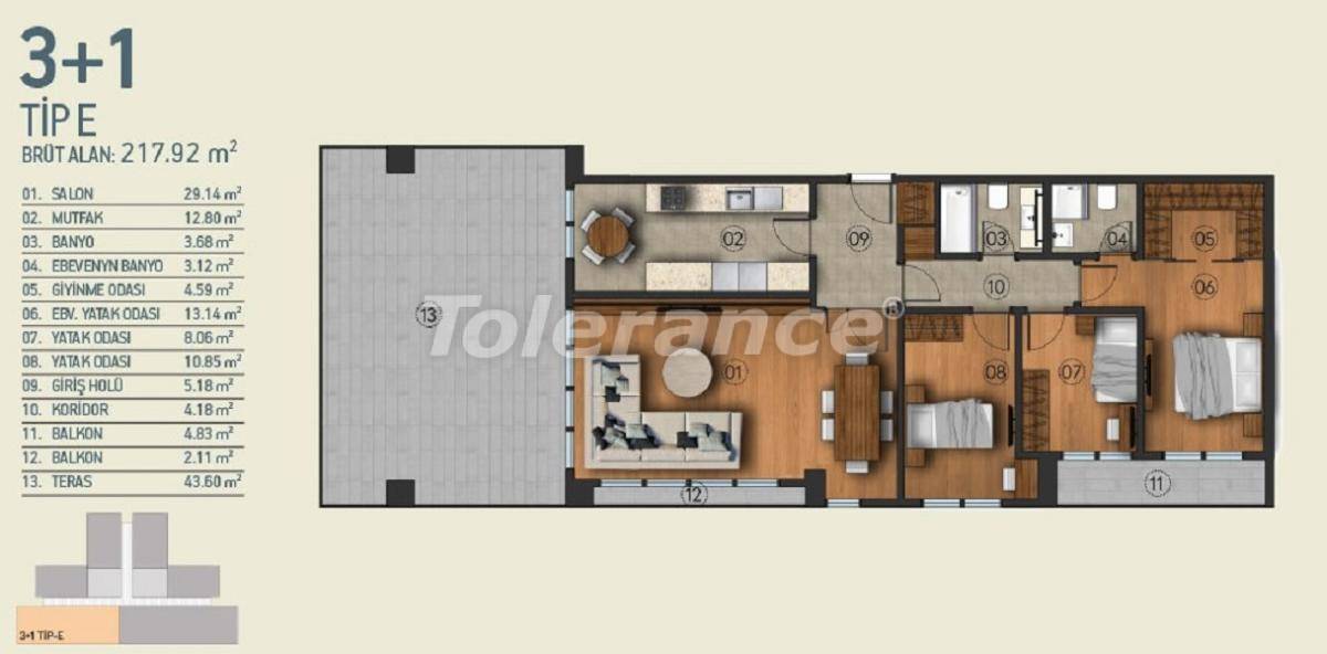 Квартира от застройщика в Кягытхане, Стамбул с бассейном: купить недвижимость в Турции - 26961