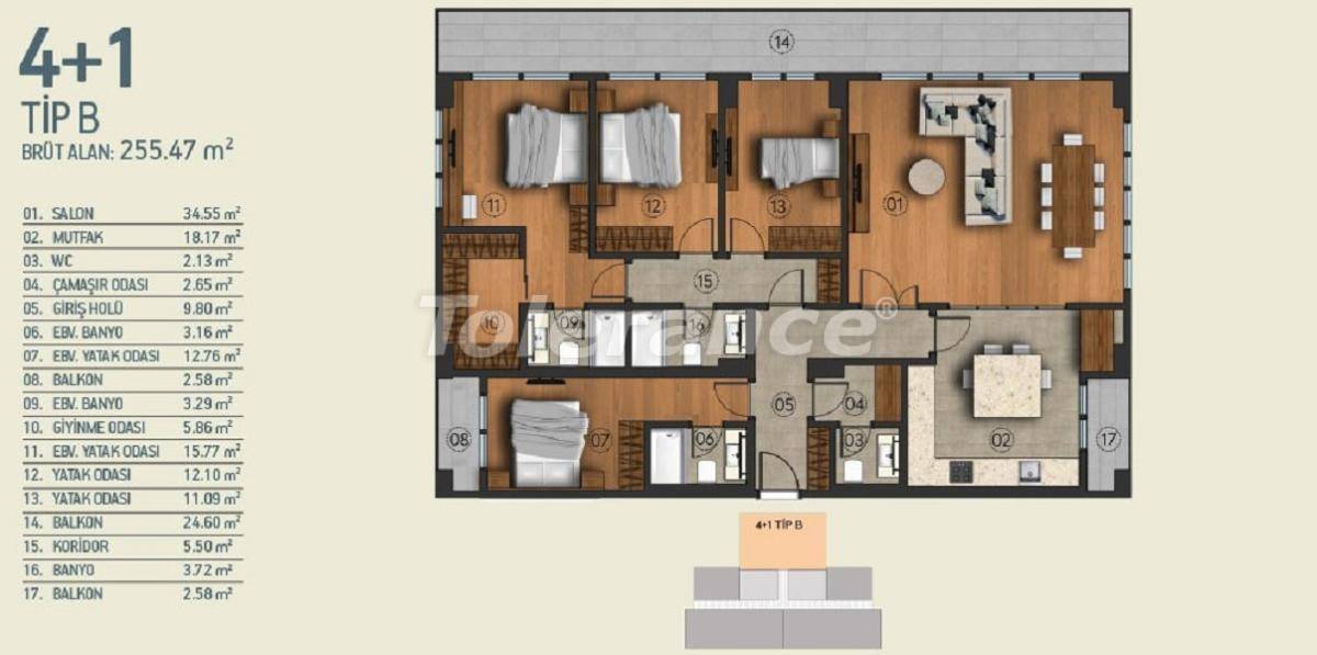 Квартира от застройщика в Кягытхане, Стамбул с бассейном: купить недвижимость в Турции - 26965