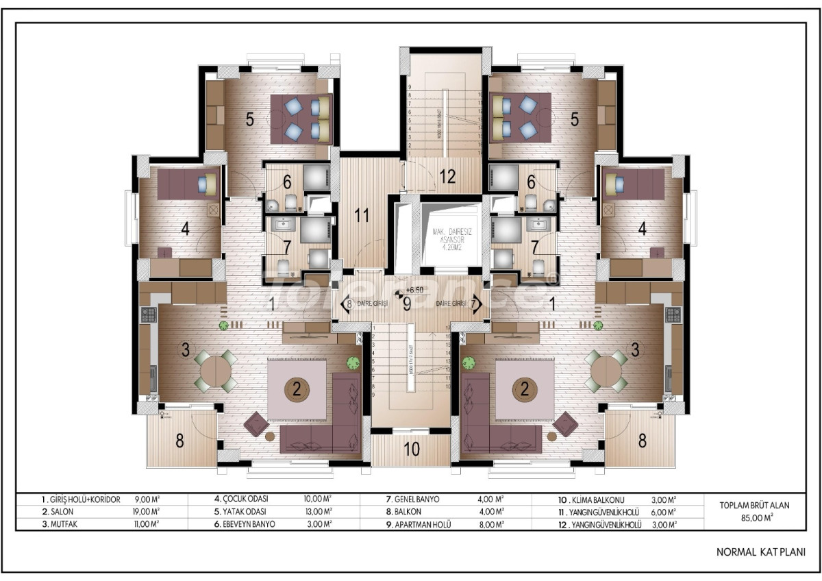 Квартира от застройщика в Кепез, Анталия с бассейном в рассрочку: купить недвижимость в Турции - 135918