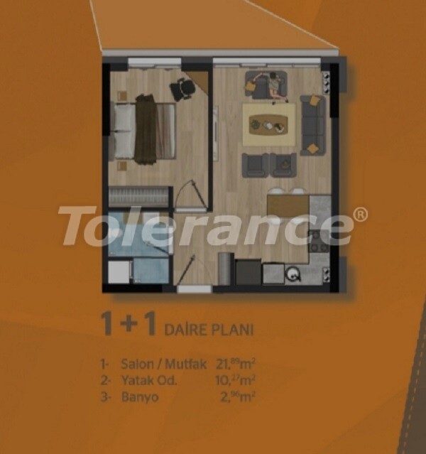 Квартира в Кепез, Анталия с бассейном: купить недвижимость в Турции - 55236
