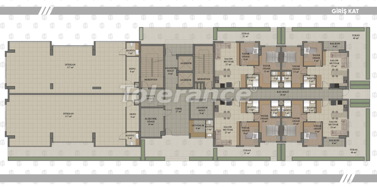 Квартира от застройщика в Коньяалты, Анталия с бассейном в рассрочку: купить недвижимость в Турции - 133015