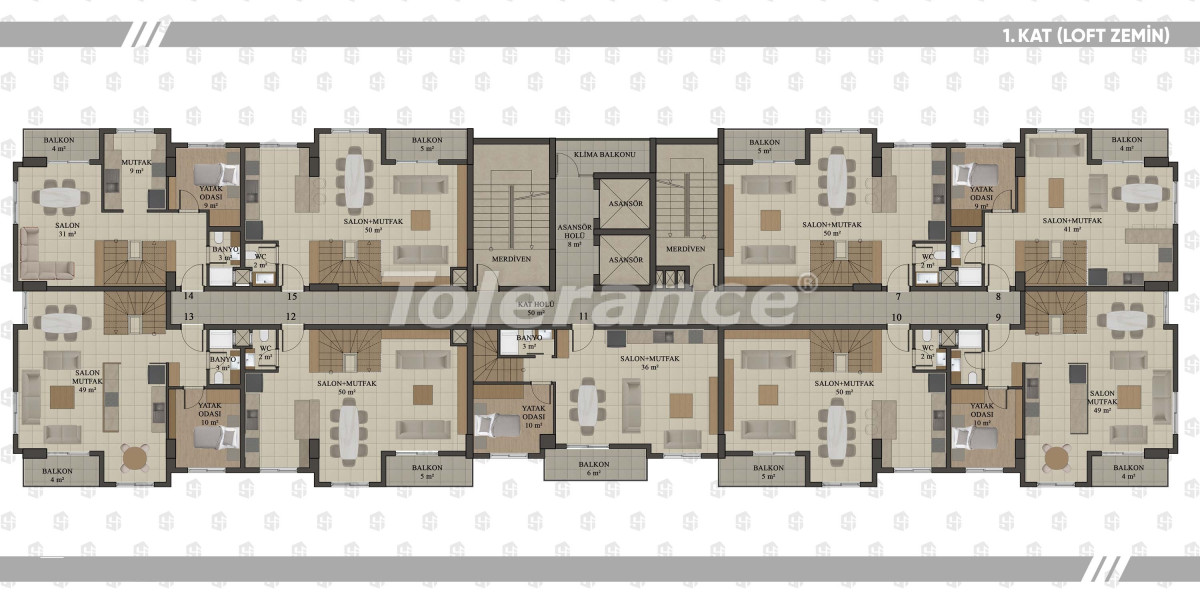 Квартира от застройщика в Коньяалты, Анталия с бассейном в рассрочку: купить недвижимость в Турции - 133017