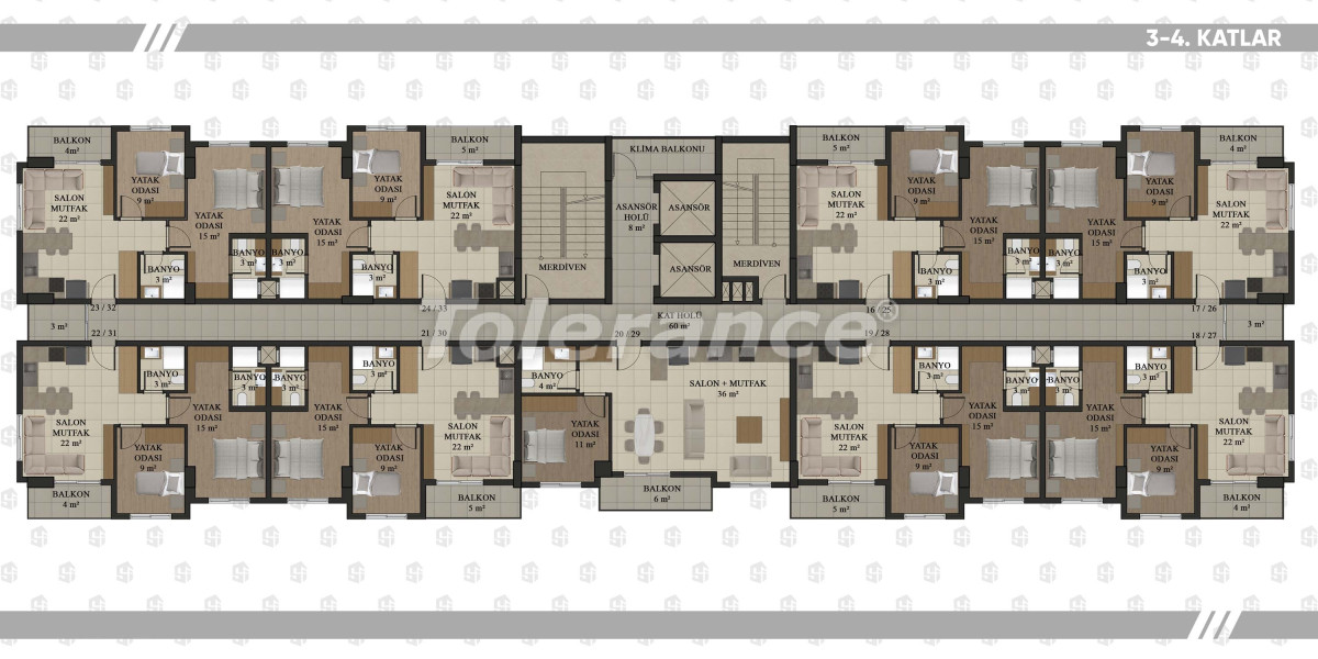 Квартира от застройщика в Коньяалты, Анталия с бассейном в рассрочку: купить недвижимость в Турции - 133018