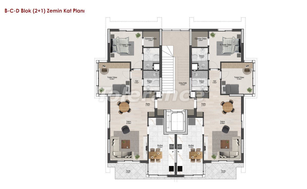 Квартира от застройщика в Коньяалты, Анталия с бассейном в рассрочку: купить недвижимость в Турции - 133693