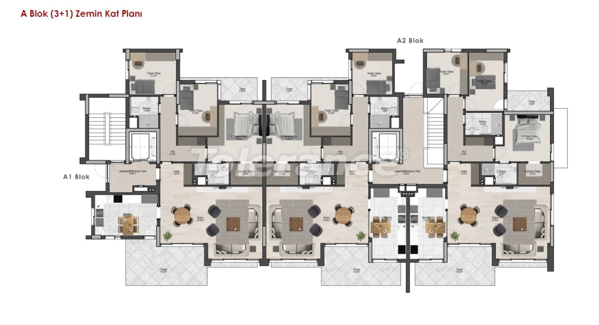 Квартира от застройщика в Коньяалты, Анталия с бассейном в рассрочку: купить недвижимость в Турции - 133695