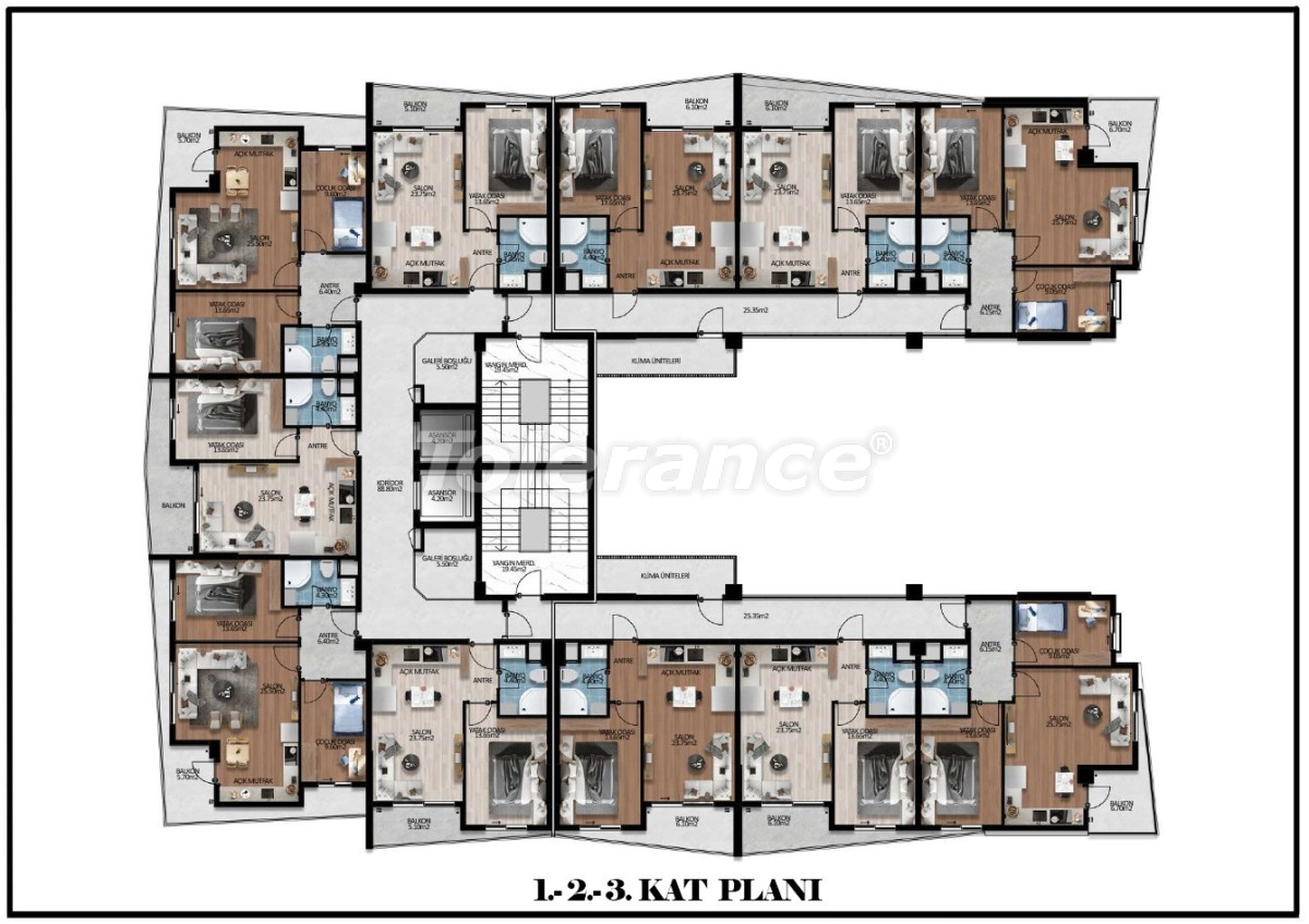 Квартира от застройщика в Коньяалты, Анталия с бассейном: купить недвижимость в Турции - 137267