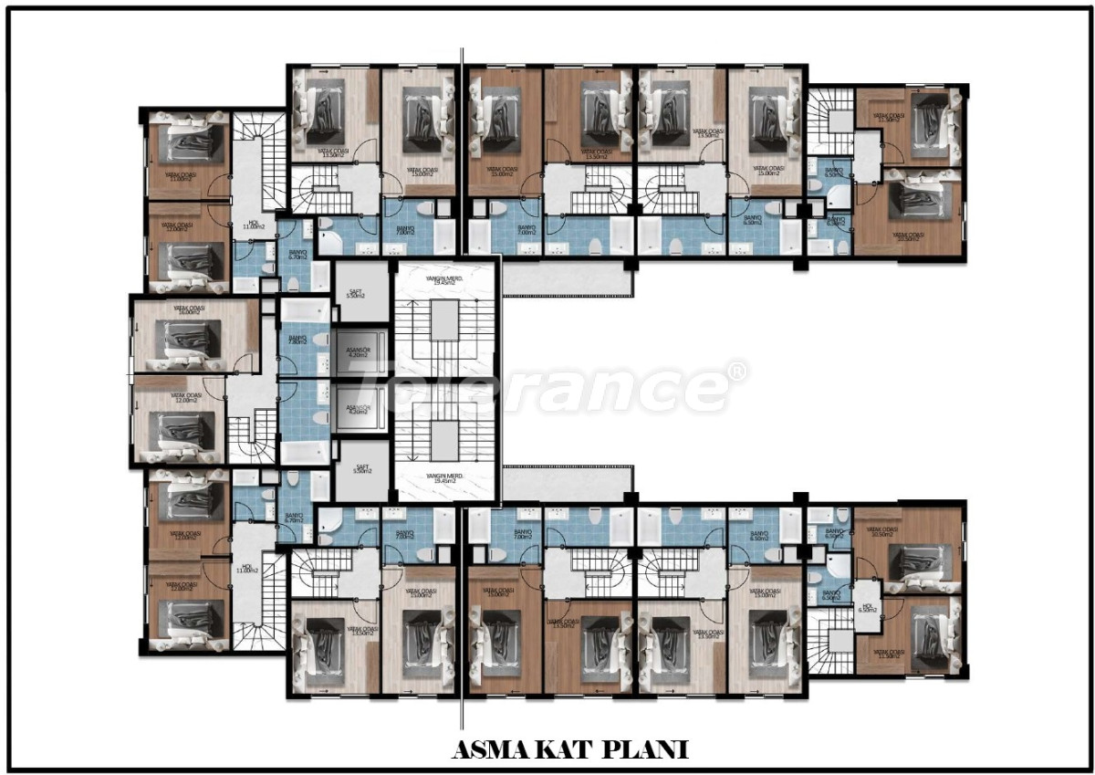 Квартира от застройщика в Коньяалты, Анталия с бассейном: купить недвижимость в Турции - 137269