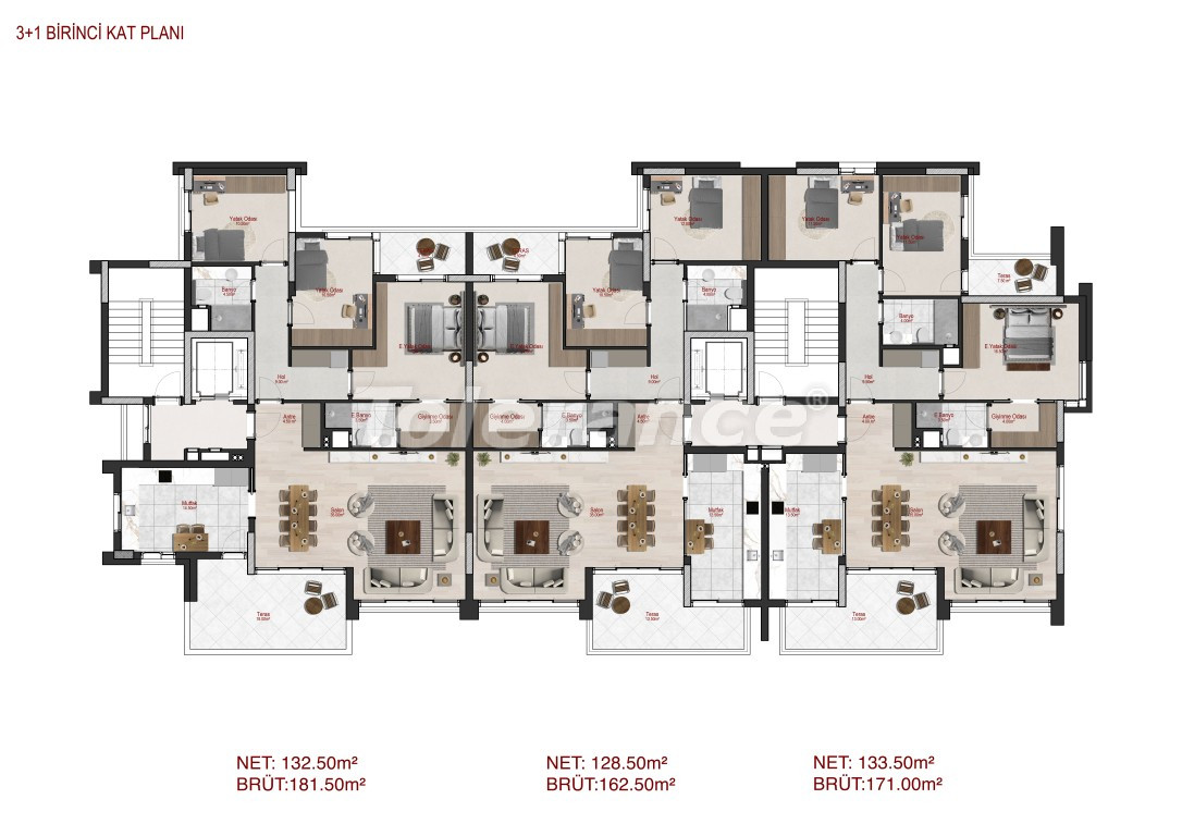 Квартира от застройщика в Коньяалты, Анталия с бассейном в рассрочку: купить недвижимость в Турции - 137620