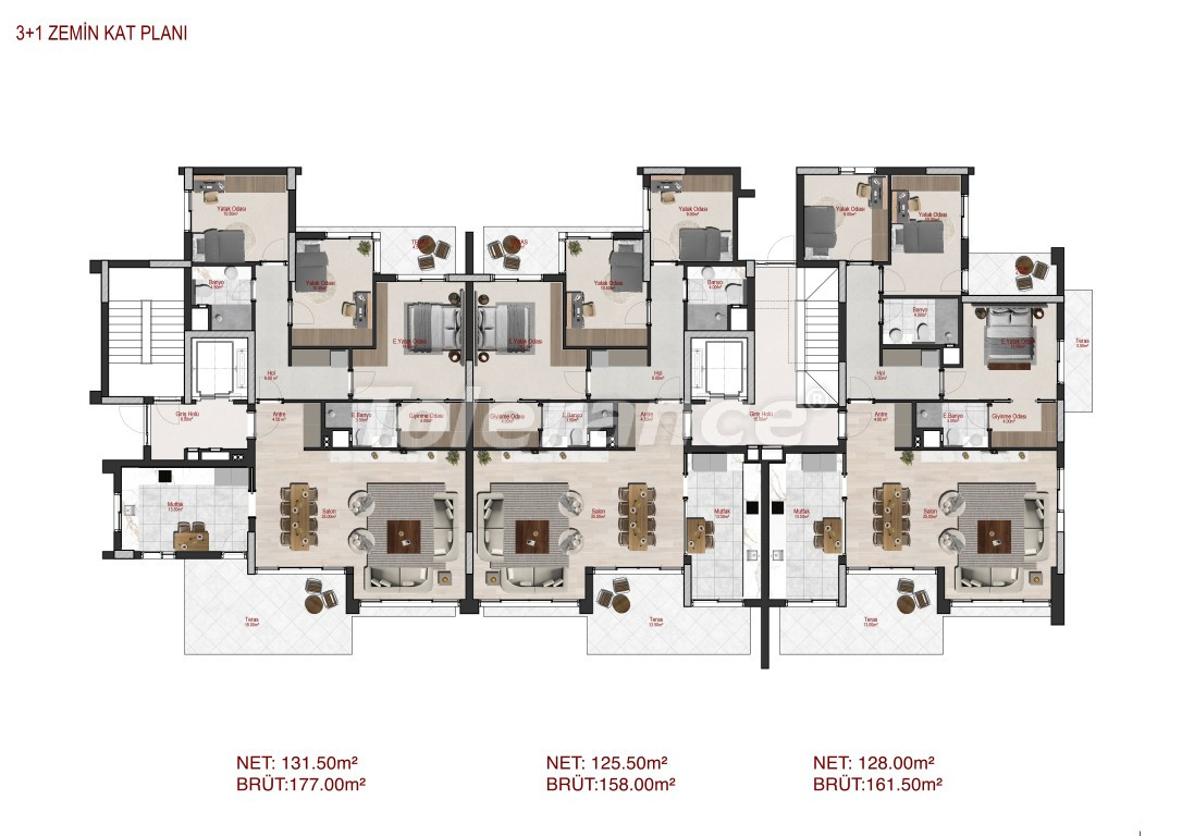 Квартира от застройщика в Коньяалты, Анталия с бассейном в рассрочку: купить недвижимость в Турции - 137621