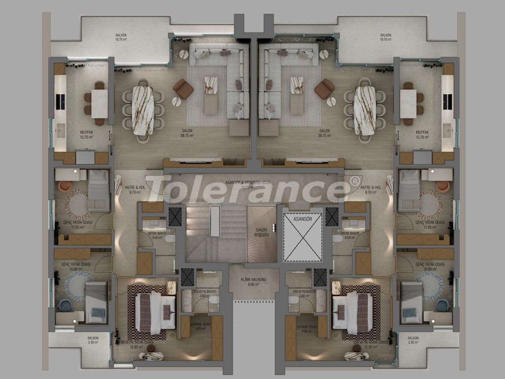 Квартира от застройщика в Коньяалты, Анталия с бассейном в рассрочку: купить недвижимость в Турции - 137642