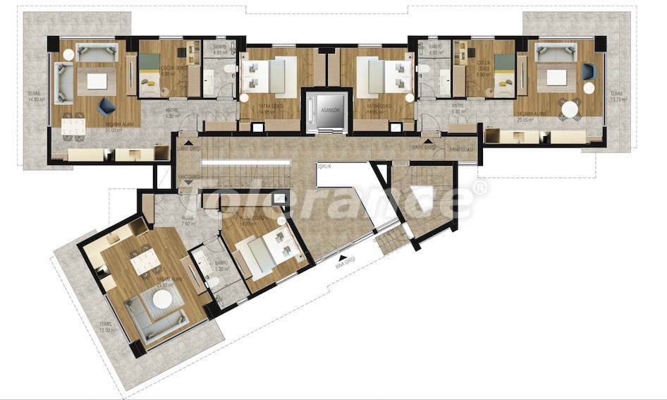 Квартира от застройщика в Коньяалты, Анталия с бассейном: купить недвижимость в Турции - 16211