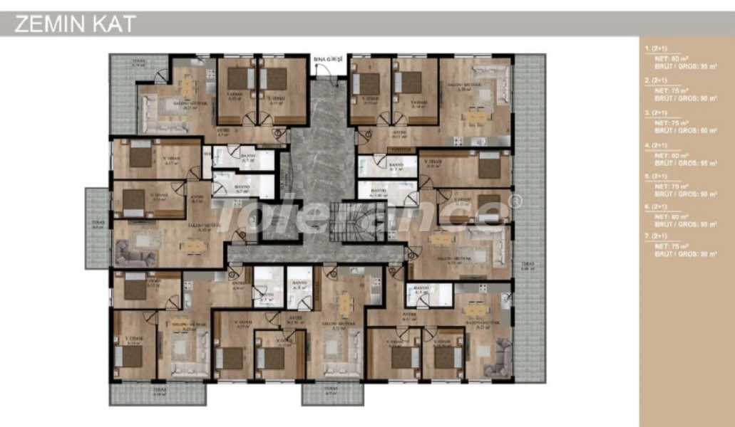 Квартира в Коньяалты, Анталия с бассейном: купить недвижимость в Турции - 30271