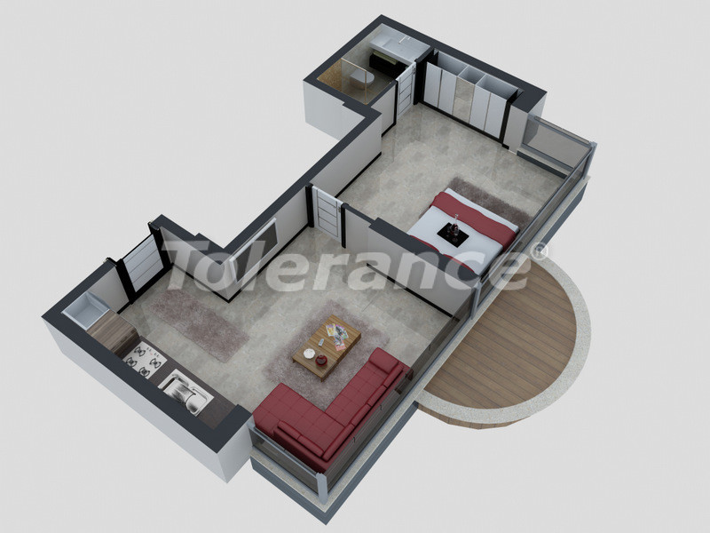 Квартира от застройщика в Коньяалты, Анталия с бассейном: купить недвижимость в Турции - 4089