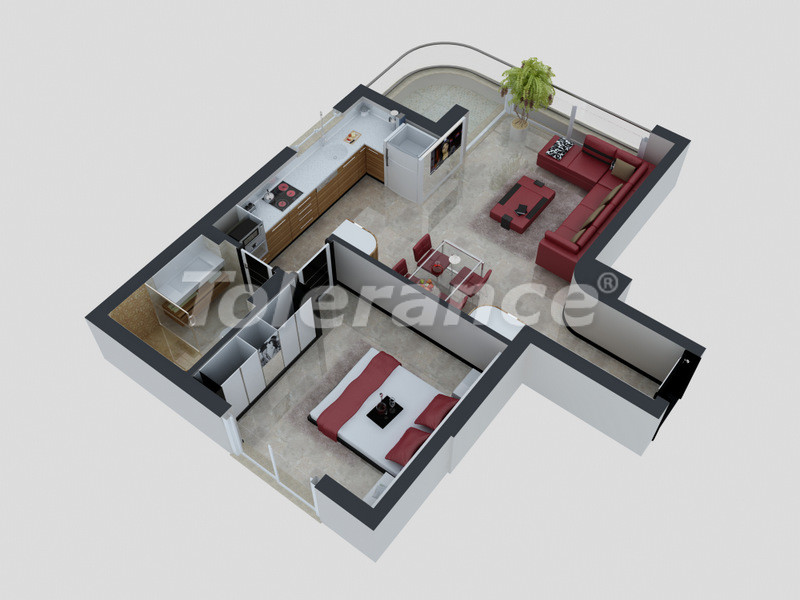 Квартира от застройщика в Коньяалты, Анталия с бассейном: купить недвижимость в Турции - 4091