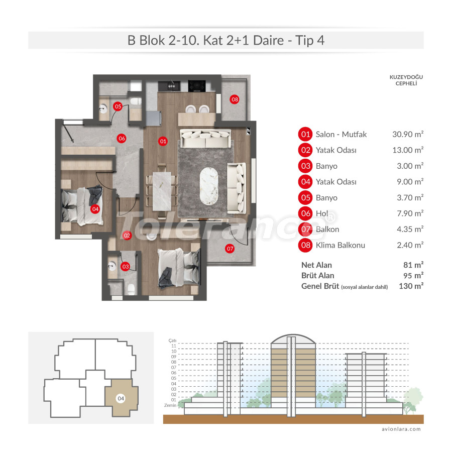 Квартира от застройщика в Лара, Анталия с бассейном в рассрочку: купить недвижимость в Турции - 135620