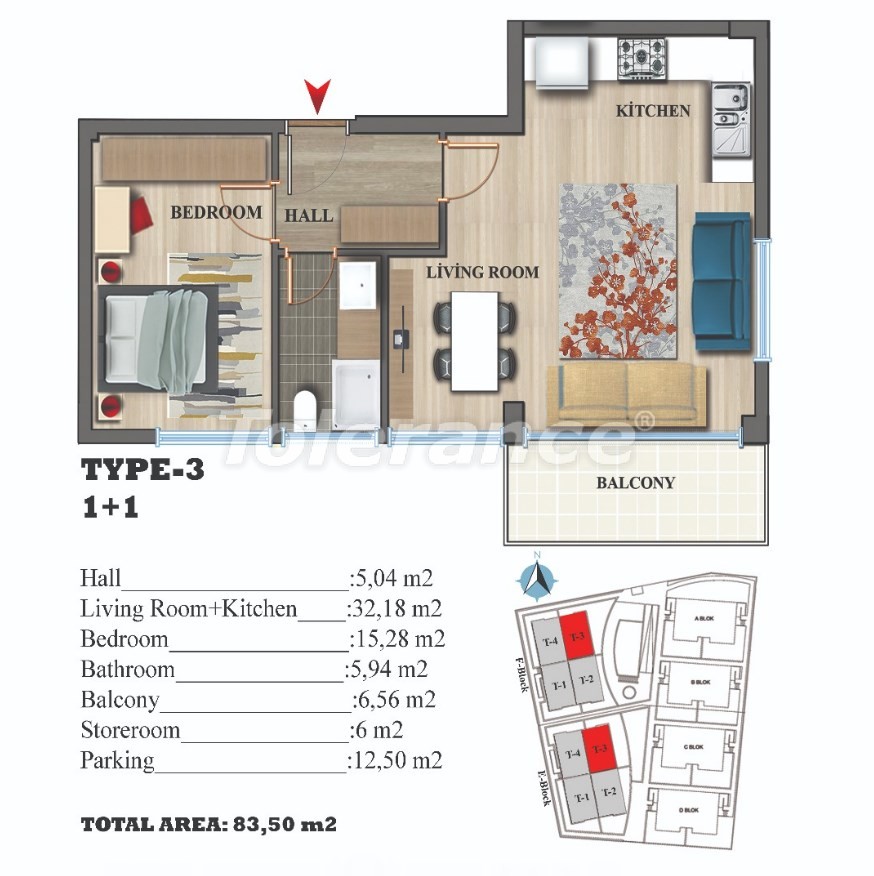 Квартира от застройщика в Лара, Анталия с бассейном в рассрочку: купить недвижимость в Турции - 22691