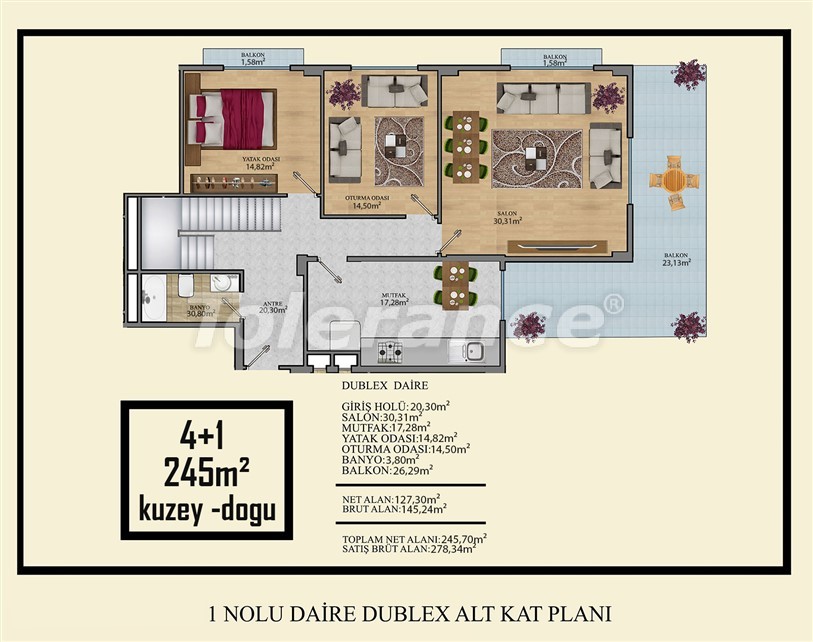 Квартира от застройщика в Махмутлар, Аланья с бассейном: купить недвижимость в Турции - 14916